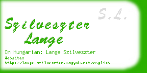 szilveszter lange business card